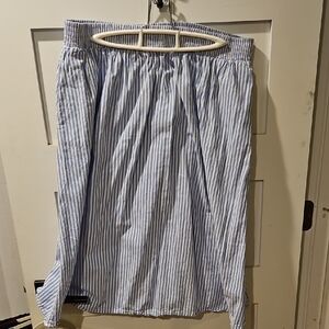 Croft & Barrow Light Blue Striped A-Line Skirt